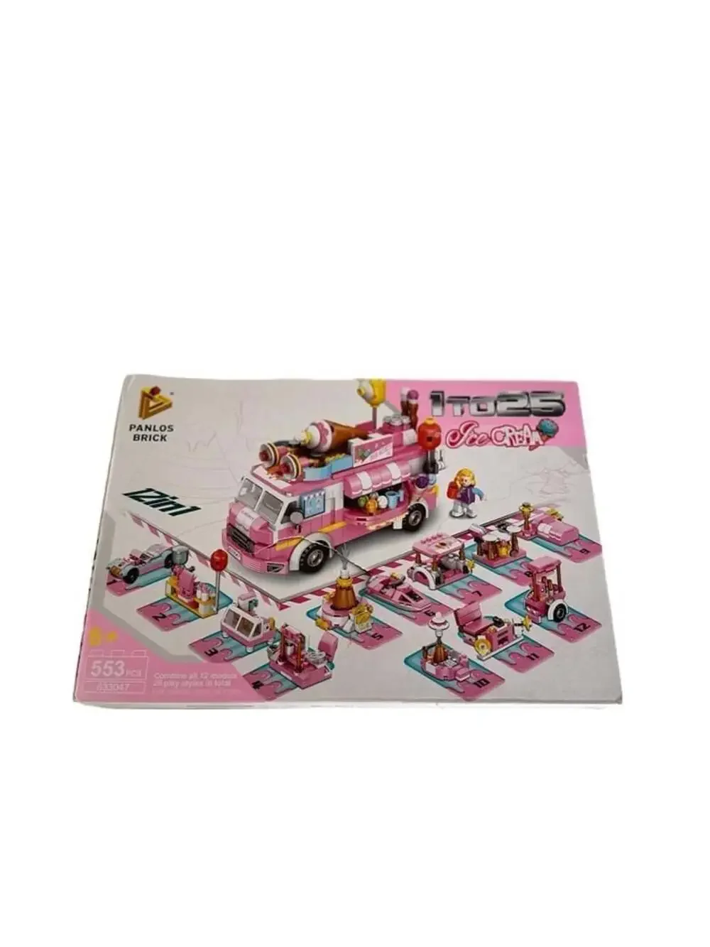 Panlos Brick 12-in-1 Ice Cream Truck Building Set 633047 (553 Pieces)